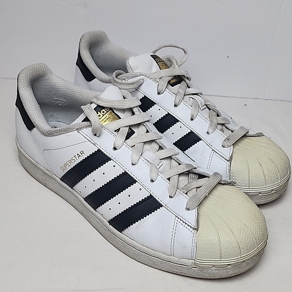 Adidas Superstar Black White Shell Toe Sneakers C77124 Mens Size 7 - Picture 2 of 9